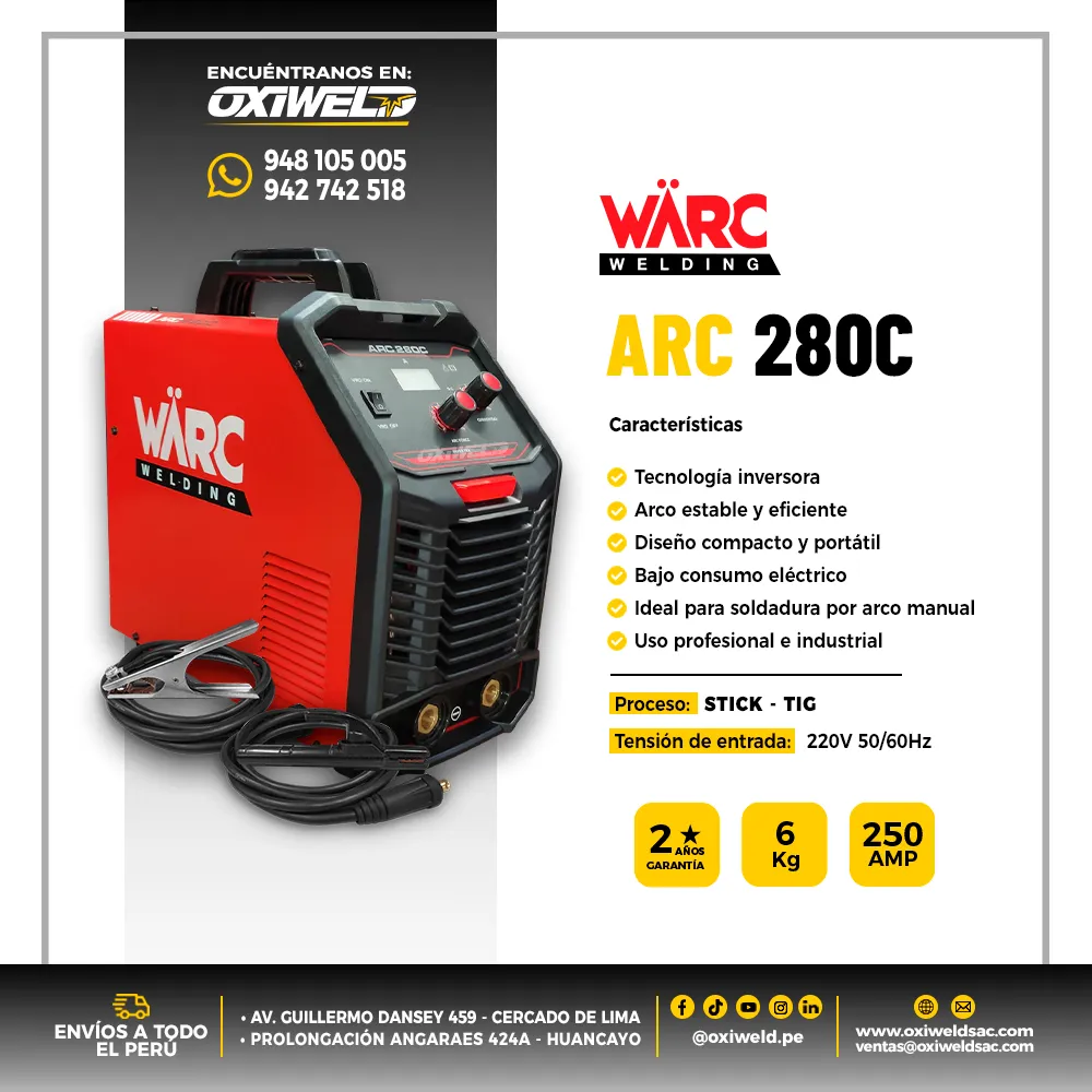 Máquina de soldar inversora WARC ARC280c