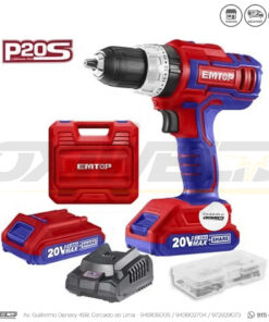 TALADRO PERCUTOR 1/2 20V LITIO + 2 BATERIAS EMTOP