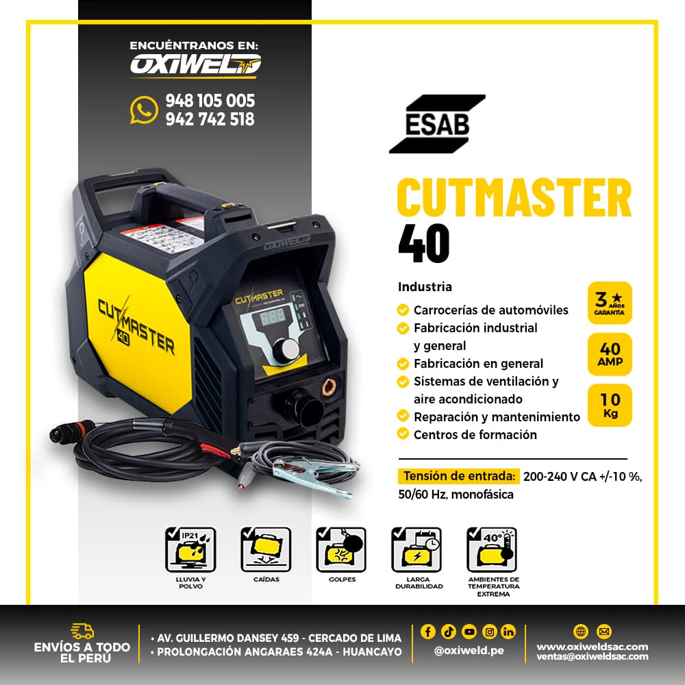 Cortadora Plasma ESAB Cutmaster 40 Industrial 40A