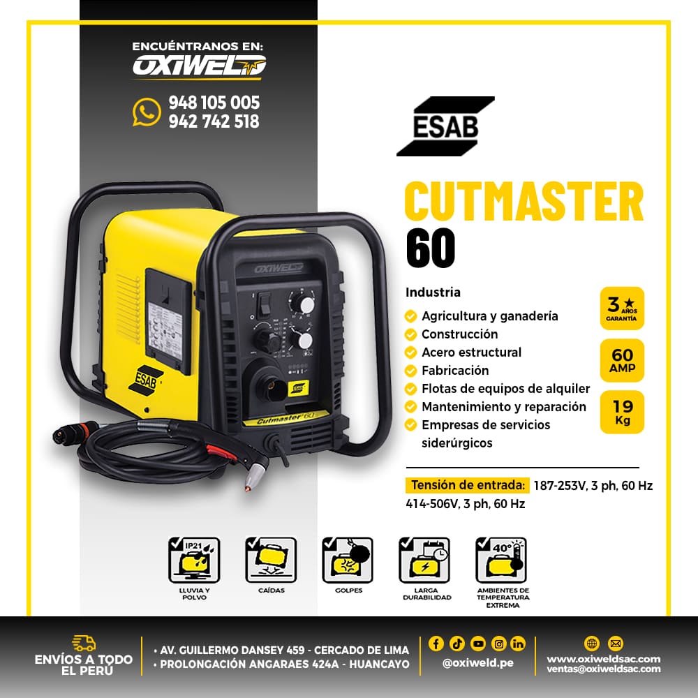 Cortadora Plasma ESAB Cutmaster 60 Industrial 60A