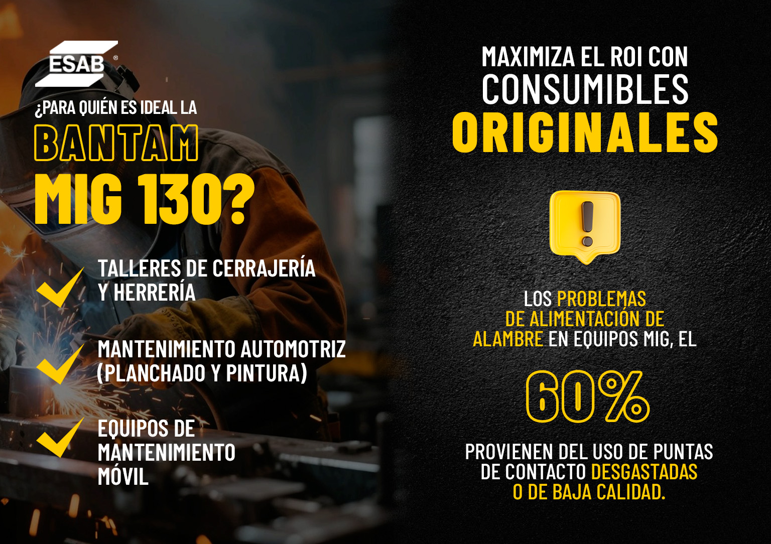 Aplicaciones de la soldadora Esab Bantam MIG 130 en trabajos reales