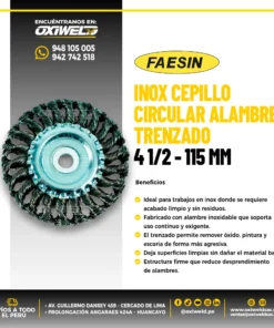 INOX CEPILLO CIRCULAR DE ALAMBRE TRENZADO