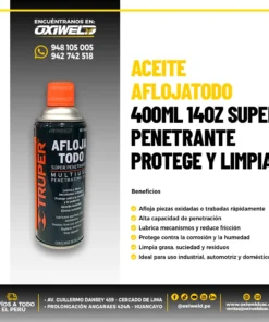 Aceite Aflojatodo 400ml 14oz, Super Penetrante Protege y Limpia