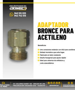 ADAPTADOR BRONCE PARA ACETILENO
