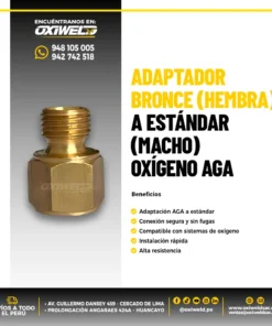 ADAPTADOR BRONCE AGA (HEMBRA) A ESTANDAR (MACHO) OXIGENO