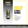 CONECTOR CIRCULAR 8 PINES HEMBRA