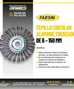 FAESIN CEPILLO CIRCULAR ALAMBRE TRENZADO DE 6-150 MM