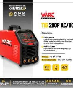 Equipo TIG Inverter Warc 200P AC/DC