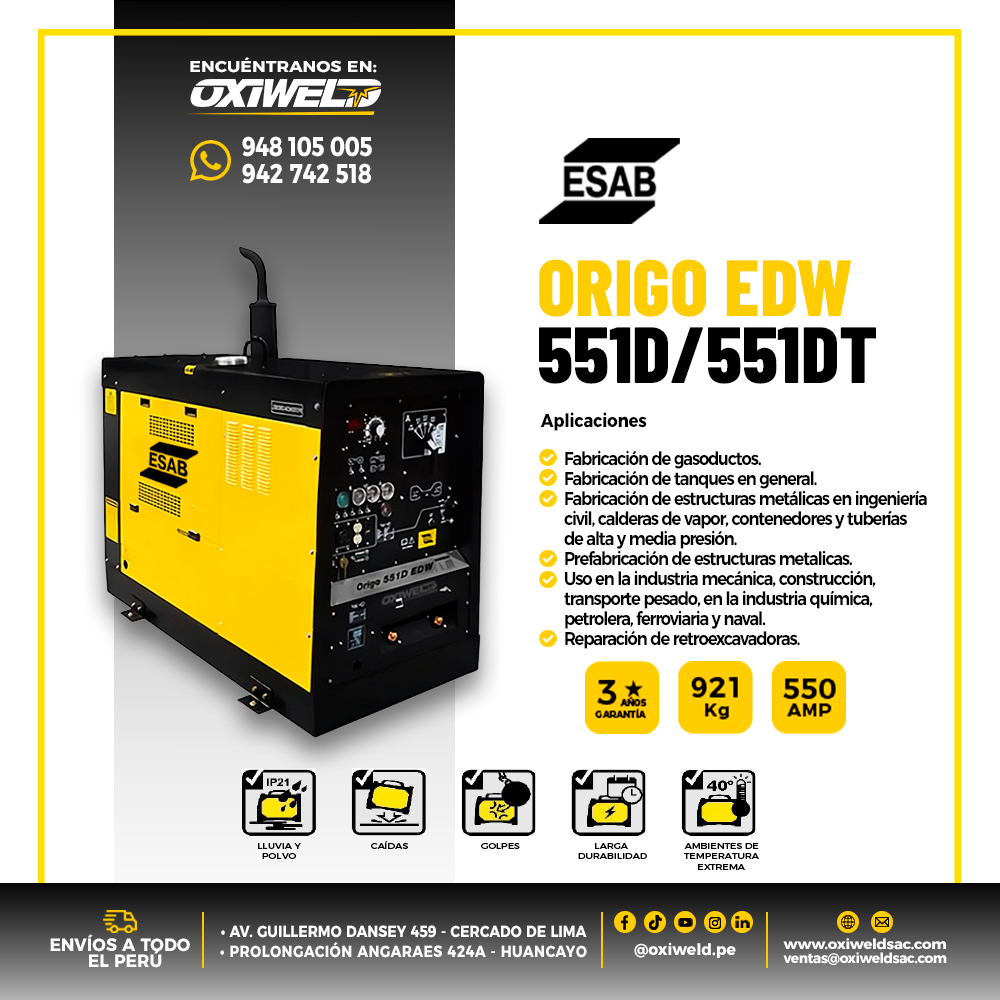 Motosoldadora Diésel ESAB Origo 551D / 551DT EDW
